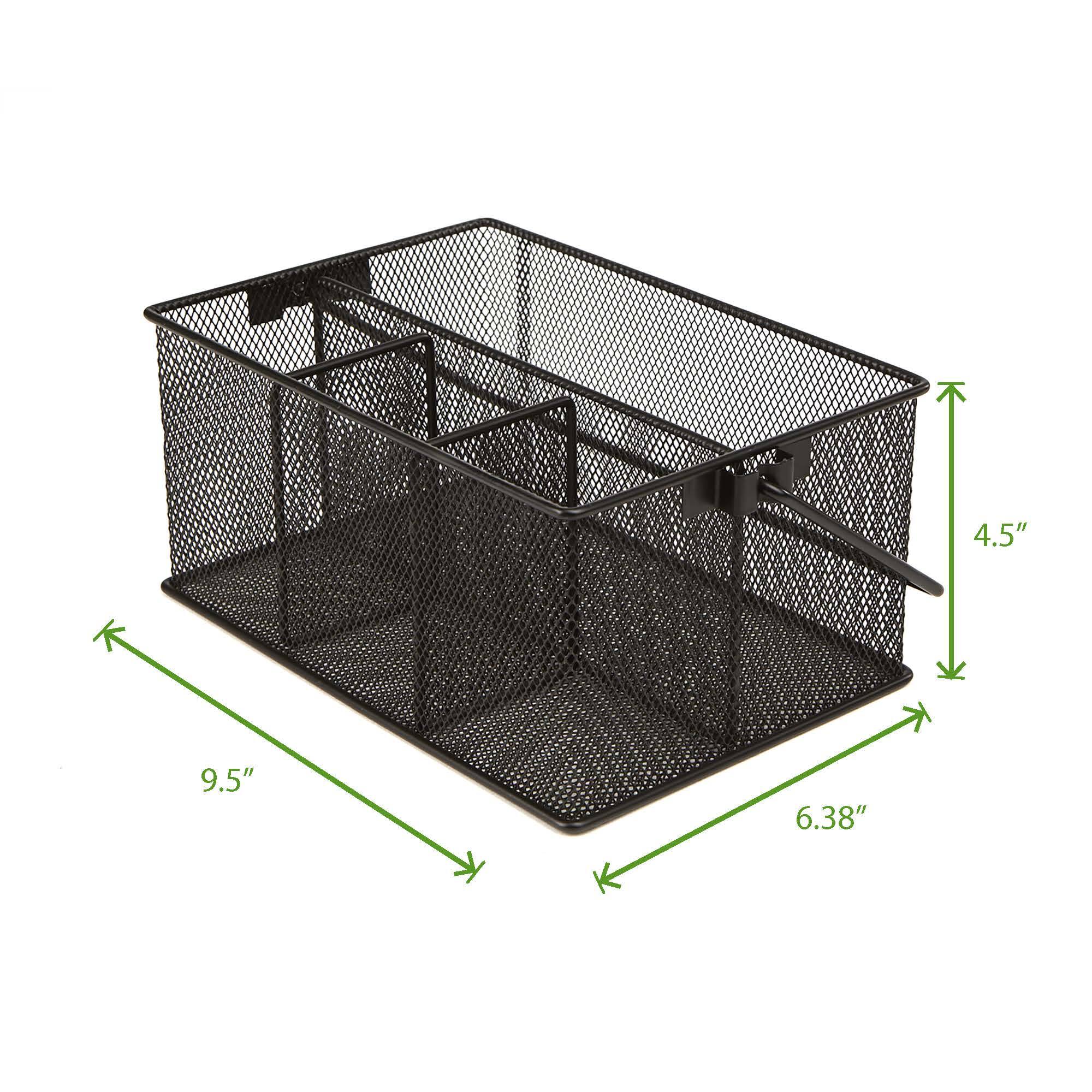 Mind Reader Black Mesh Storage Basket Organizer